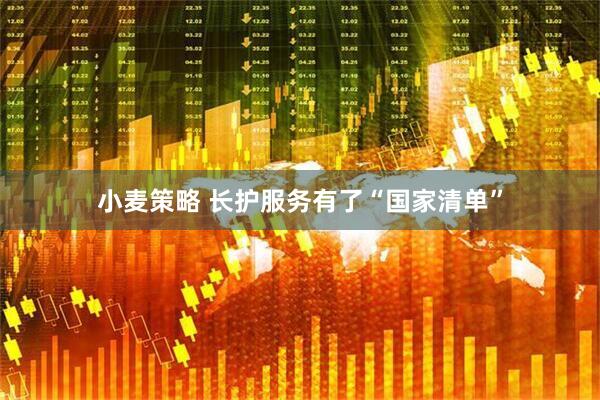 小麦策略 长护服务有了“国家清单”