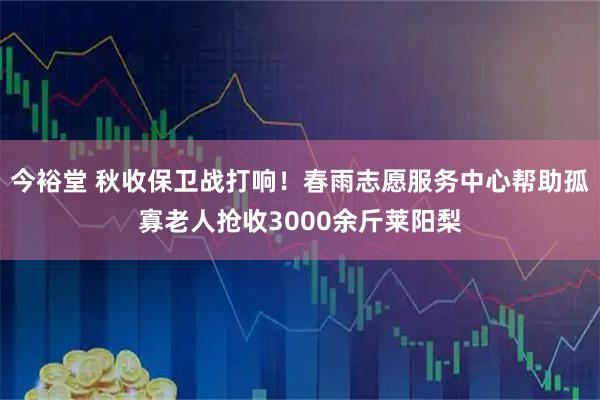 今裕堂 秋收保卫战打响！春雨志愿服务中心帮助孤寡老人抢收3000余斤莱阳梨