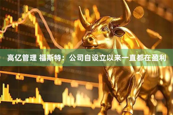 高亿管理 福斯特：公司自设立以来一直都在盈利