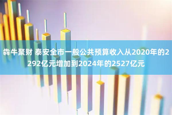 犇牛聚财 泰安全市一般公共预算收入从2020年的2292亿元增加到2024年的2527亿元