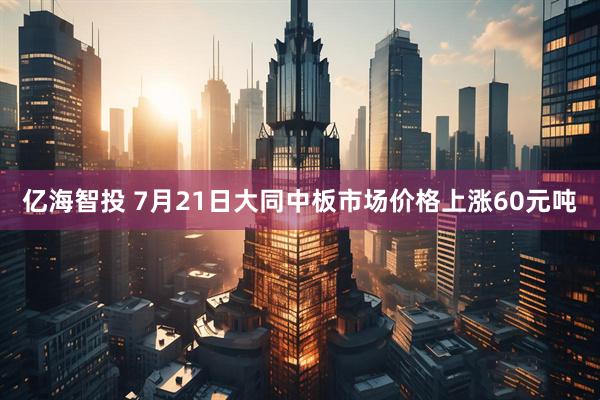 亿海智投 7月21日大同中板市场价格上涨60元吨
